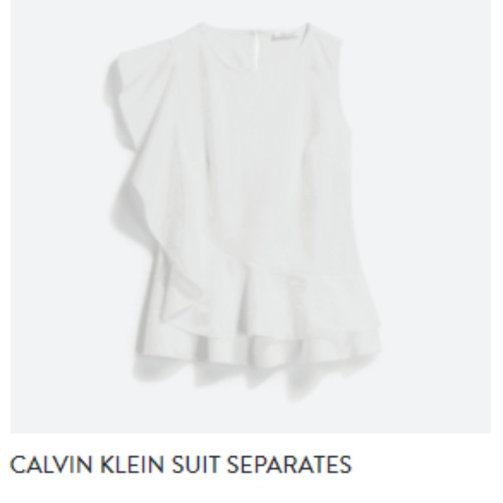 [Calvin Klein] Kanabe Ruffle Detail Knit Top - Picture 13 of 13
